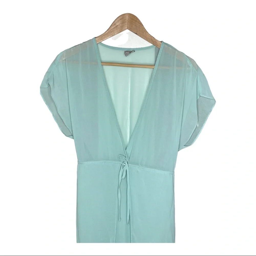 ASOS Wrap Front Chiffon Maxi Beach Kaftan Size 0 - Picture 4 of 12